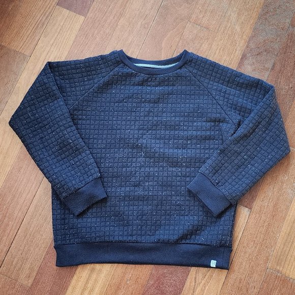 Sovereign Code Speckled Navy Waffle Knit Crewneck Sweatshirt Size 8 - Picture 2 of 13